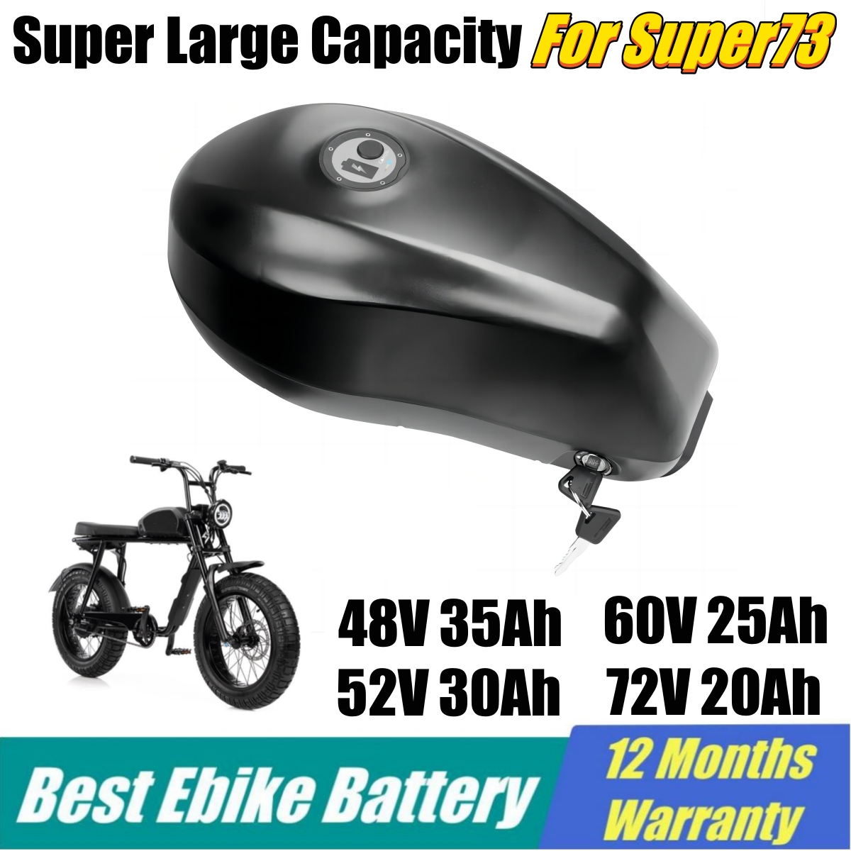 60V 30Ah 21700 Battery Pack - Super73 Ebike تبديل البطارية 21700 بطاريات