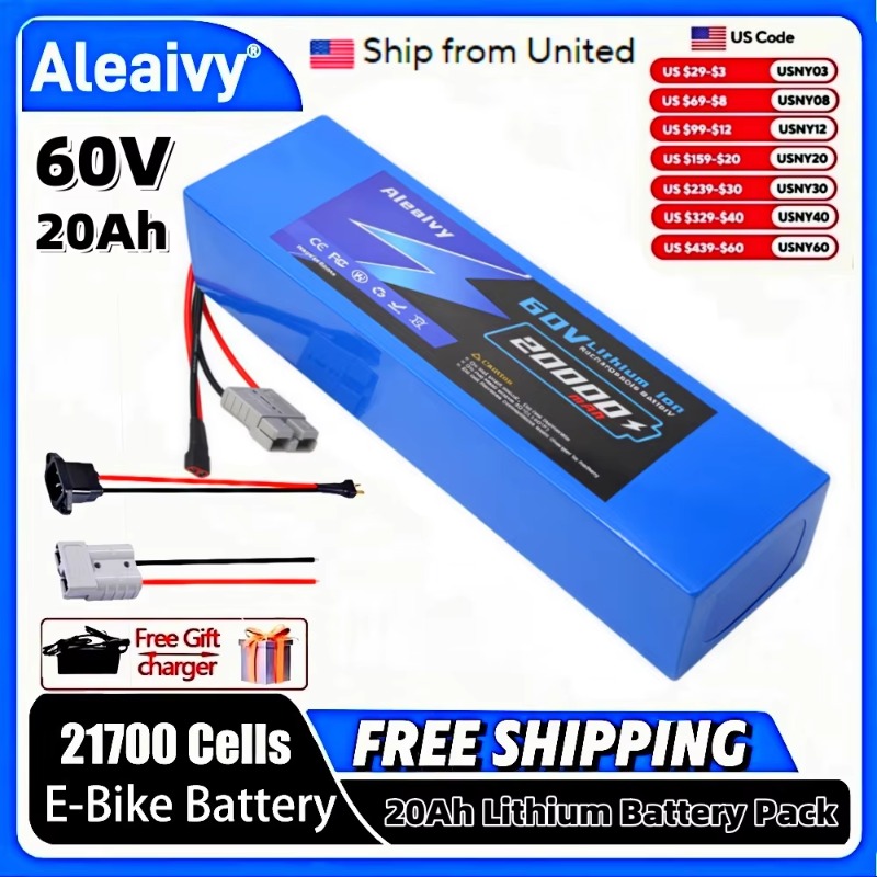 60V 30Ah 21700 Battery Pack - بطارية ليثيوم Aleaivy 60V 20Ah 30Ah