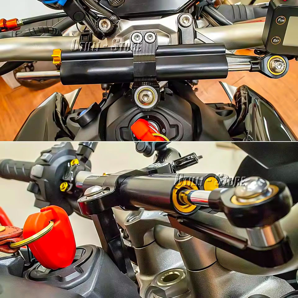 مخمدات توجيه للدراجات النارية  - مراجعة Steering Damper Stabilizer Kit Cnc وسعره