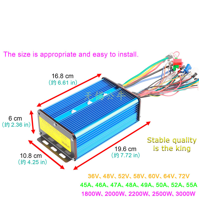 تيار مستمر وحدة تحكم في محرك ا - مراجعة 72V 45A Dual Controller وسعره